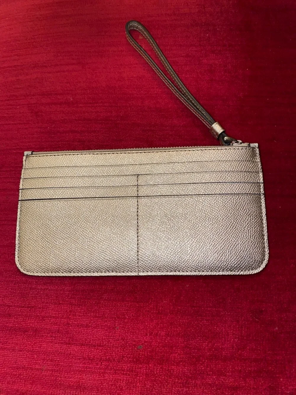 Coach Signature Zip Top Cardholder Wristlet Leather Wallet - Picture 5 of 13